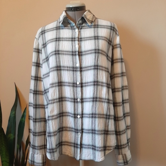 Anthropologie White Crow Plaid Shirt - Picture 2 of 8